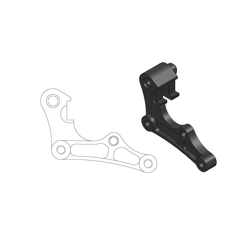 [211053] Moto-Master : Adapter | Front | For Ø270mm | Black | Honda