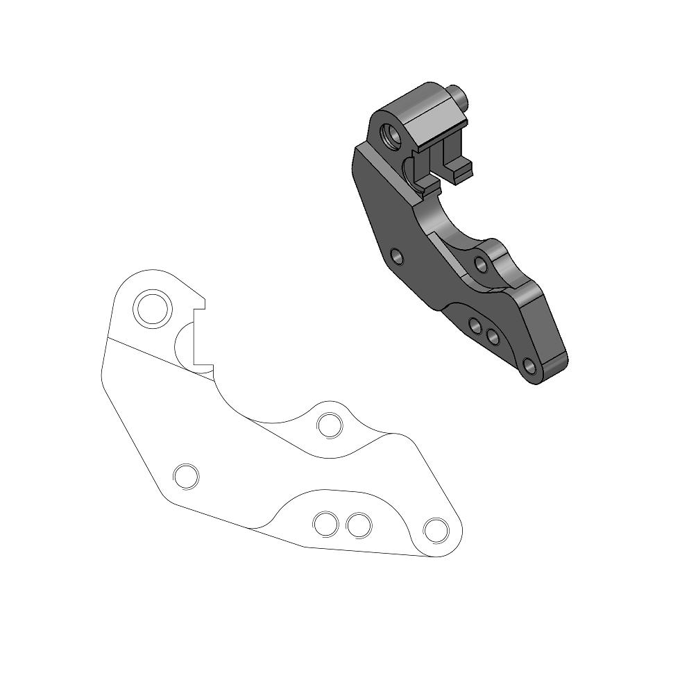 Moto-Master : Adapter | Front | For Ø298mm | Black | Yamaha: MX fork
