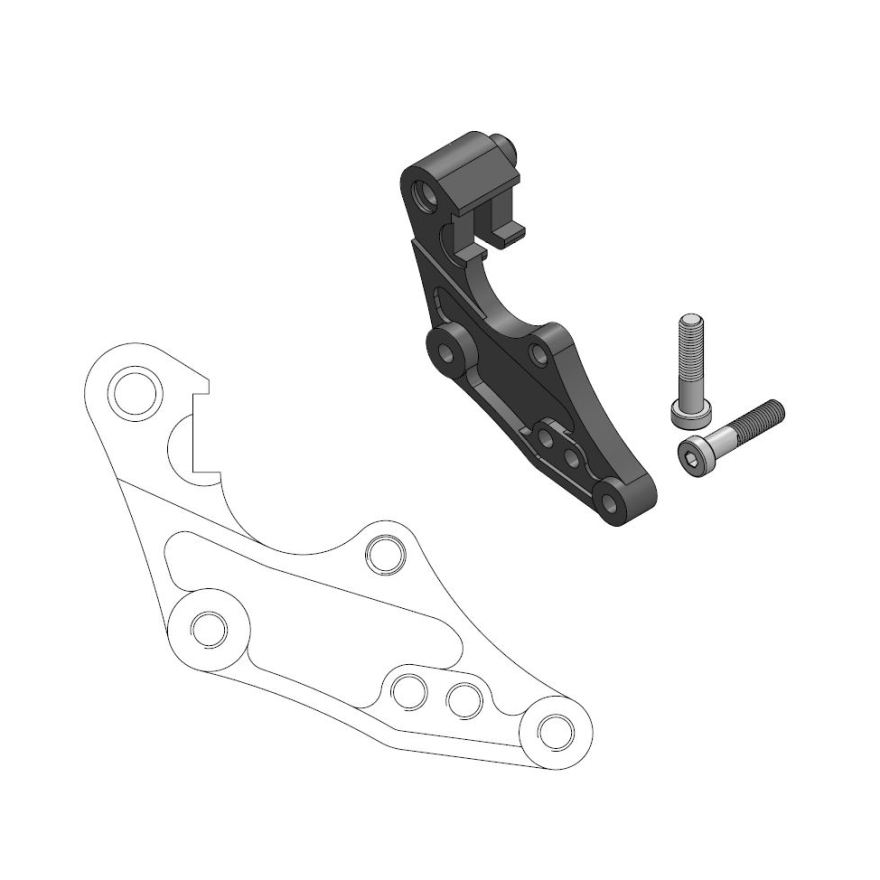 Moto-Master : Adapter | Front | For Ø298mm | Black | Honda