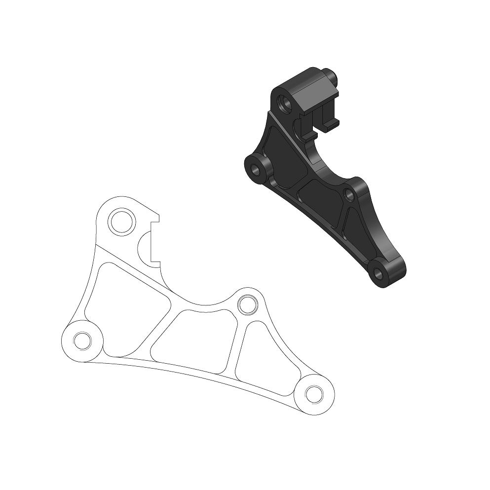 Moto-Master: Supermoto Street adapter | Front | For Ø320mm | Black | Kawasaki