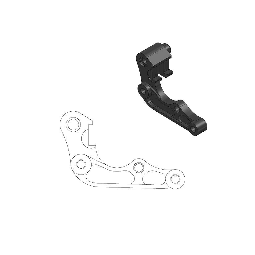 Moto-Master : Adapter | Front | For Ø270mm | Black | Honda