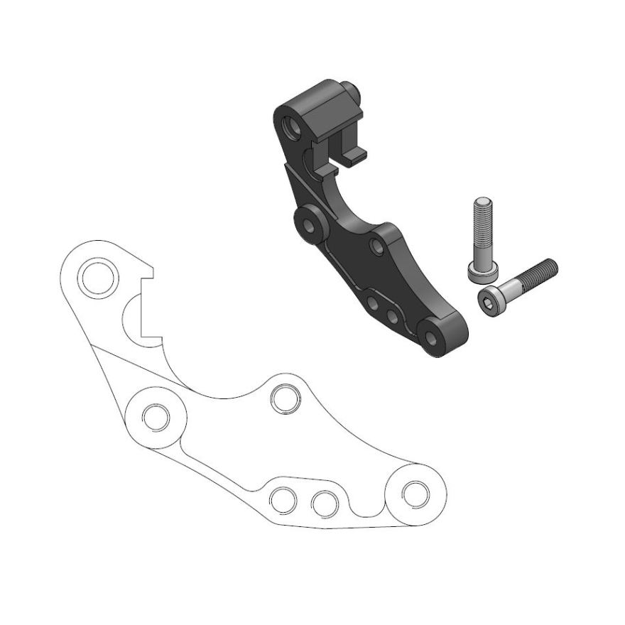 Moto-Master : Adapter | Front | For Ø298mm | Black | Honda