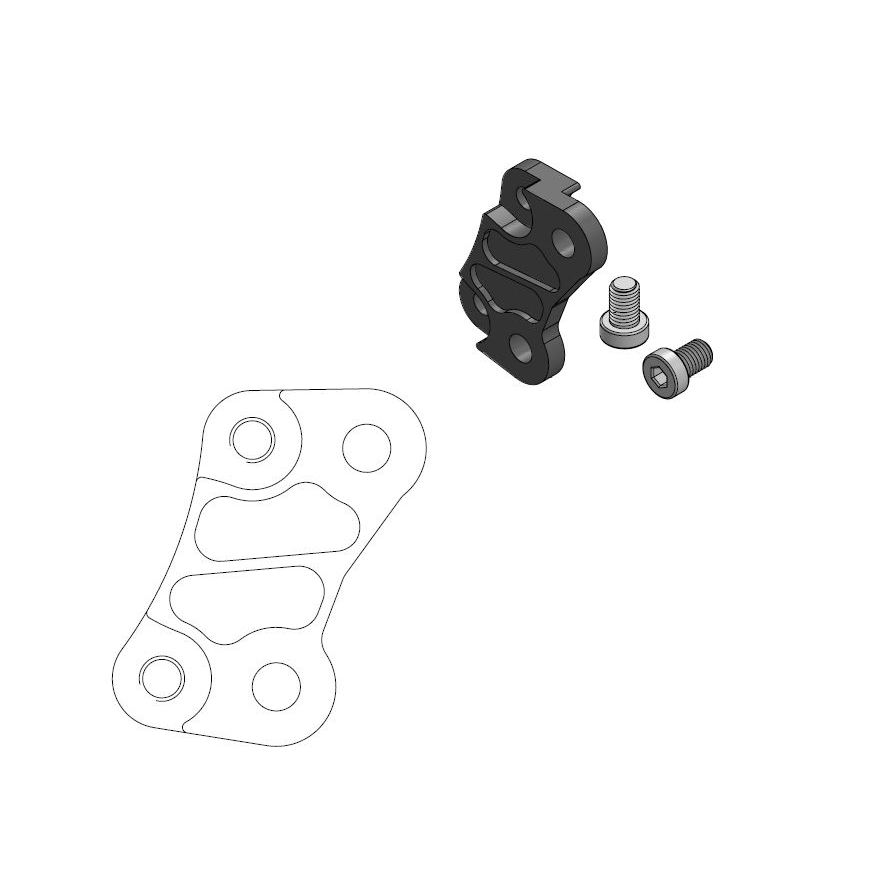 Moto-Master : Adapter | Front | For Ø260mm | Black | Kawasaki: KX85/KX100