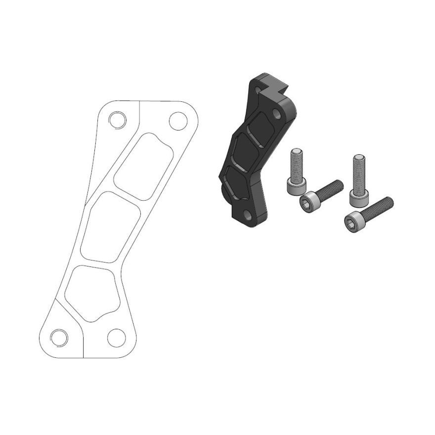 Moto-Master : Supermoto Street adapter | Front | For Ø320mm | Black | Yamaha: WR450F 2016->
