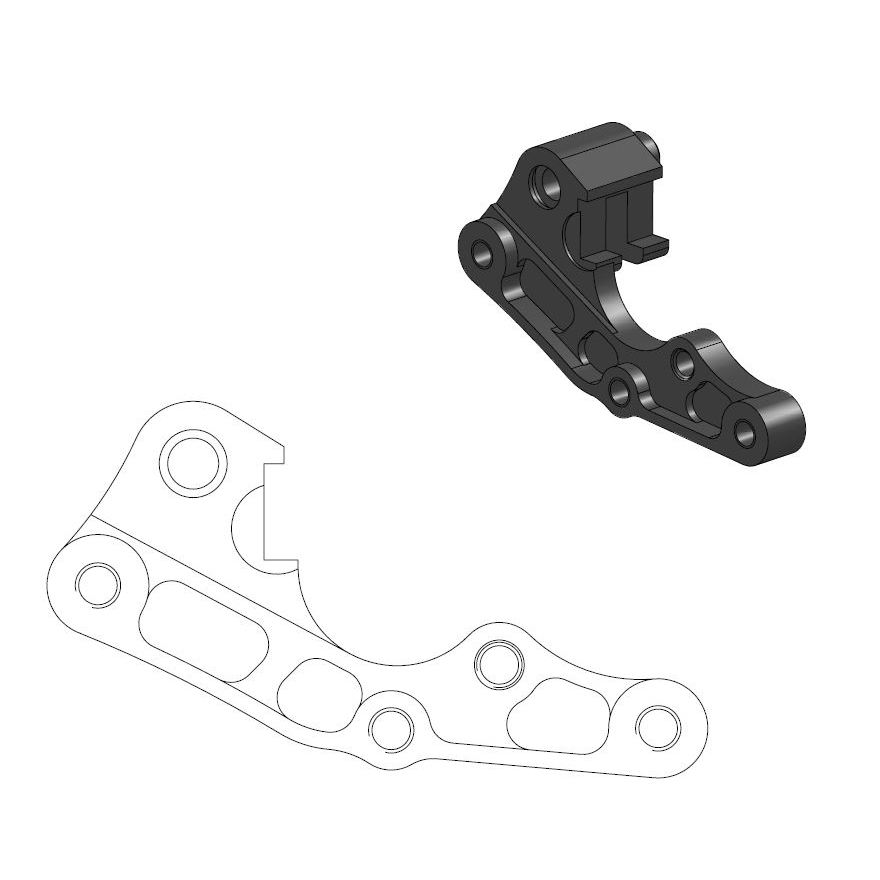 Moto-Master : Adapter | Front | For Ø270mm | Black | Beta