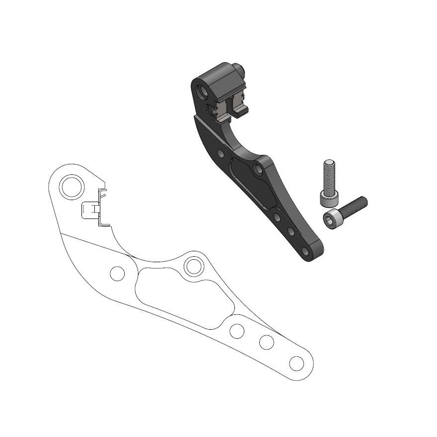 Moto-Master : Adapter | Front | For Ø298mm | Black | KTM, Husqvarna 2010< (incl. clip)