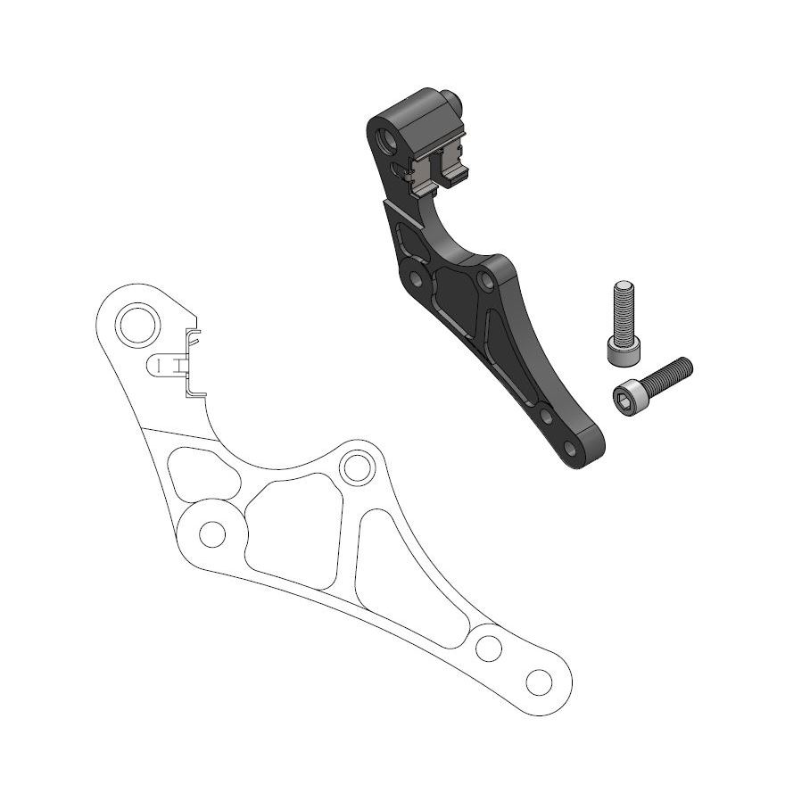 Moto-Master : Supermoto Street adapter | Front | For Ø320mm | Black | KTM, Husqvarna (incl. clip)