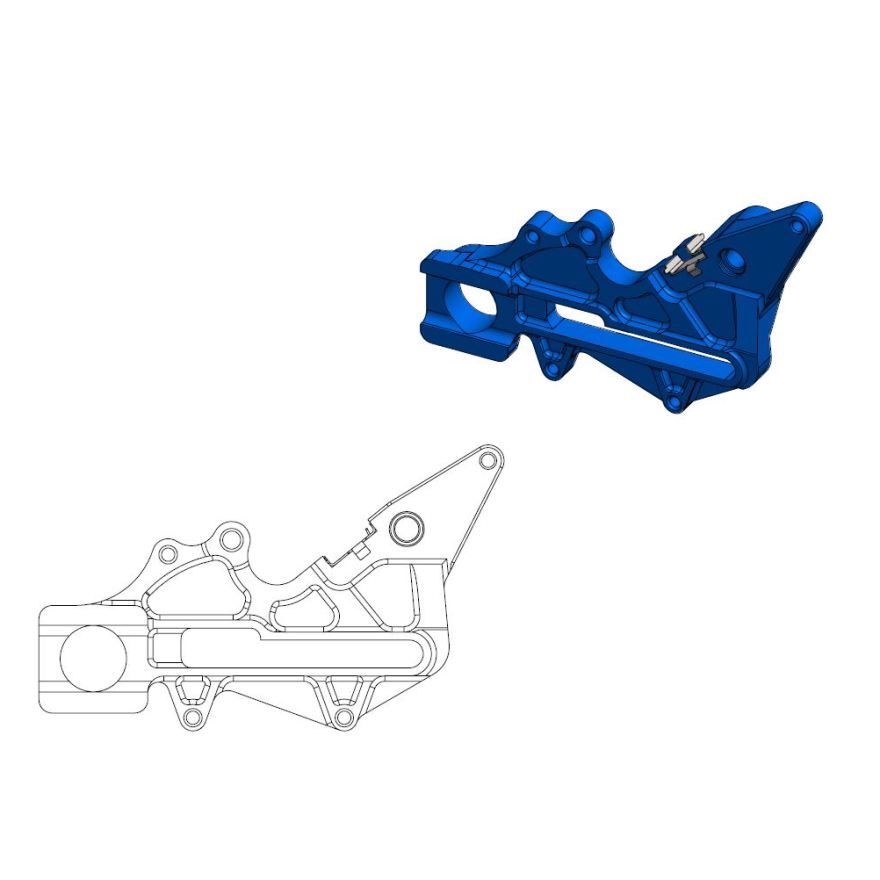 Moto-Master : Adapter | Rear | For Ø220mm | Blue | Husqvarna Factory (Magura caliper) (incl. clip)