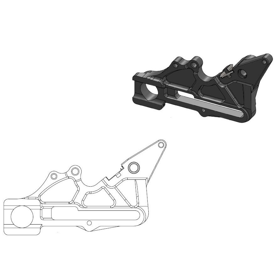 Moto-Master : Adapter | Rear | For Ø240mm | Black | Husqvarna Factory (Magura caliper) (incl. clip)