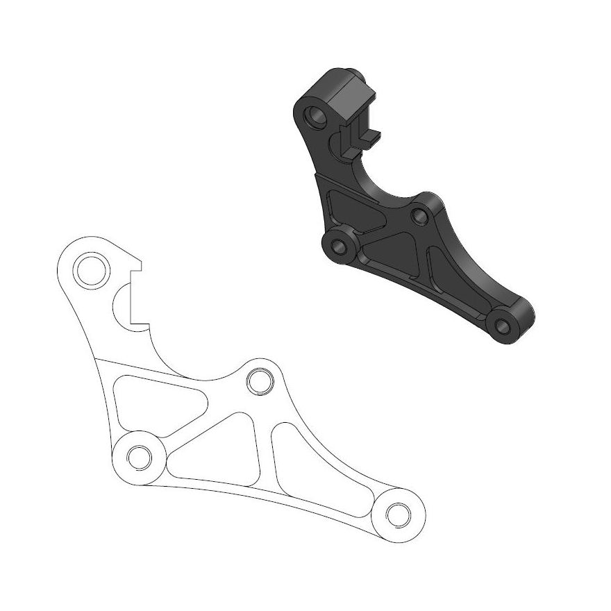 Moto-Master : Supermoto Street adapter | Front | For Ø320mm | Black | Yamaha: YZ85