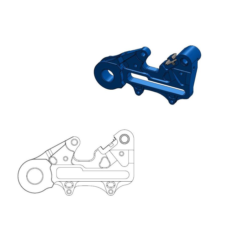 Moto-Master : Adapter | Rear | For Ø220mm | Blue | KTM, Husqvarna (incl. retainer)