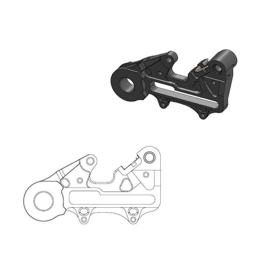Moto-Master: Adapter | Rear | For Ø220mm | Black | GasGas, KTM, Husqvarna (incl. clip)