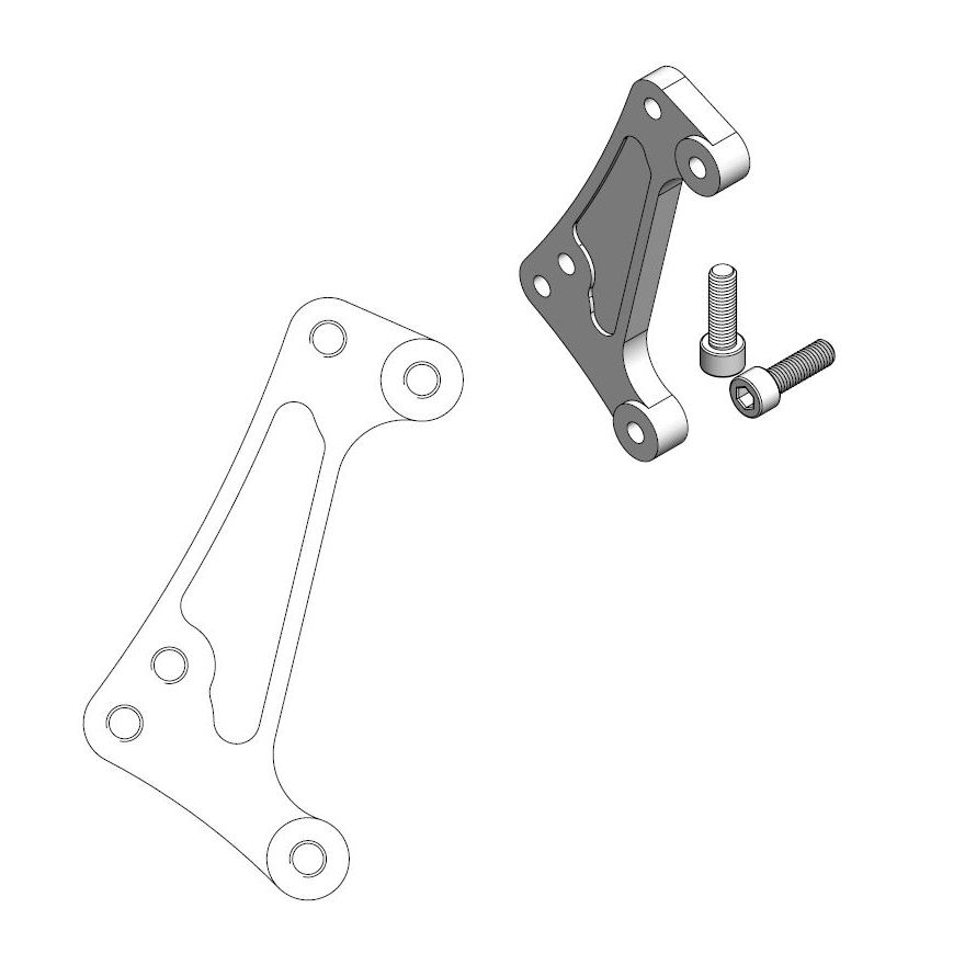 Moto-Master : Supermoto Racing adapter | Front | For Ø300mm | KTM: 690 Enduro, Husqvarna: 701 Enduro