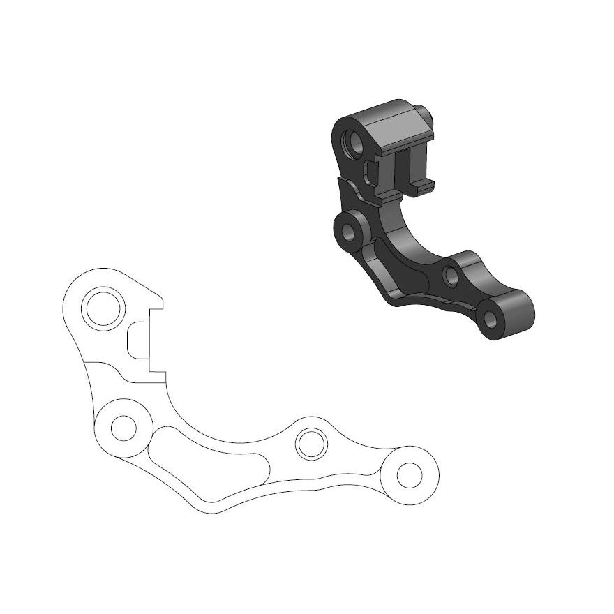 Moto-Master : Adapter | Front | For Ø270mm | Black | Honda