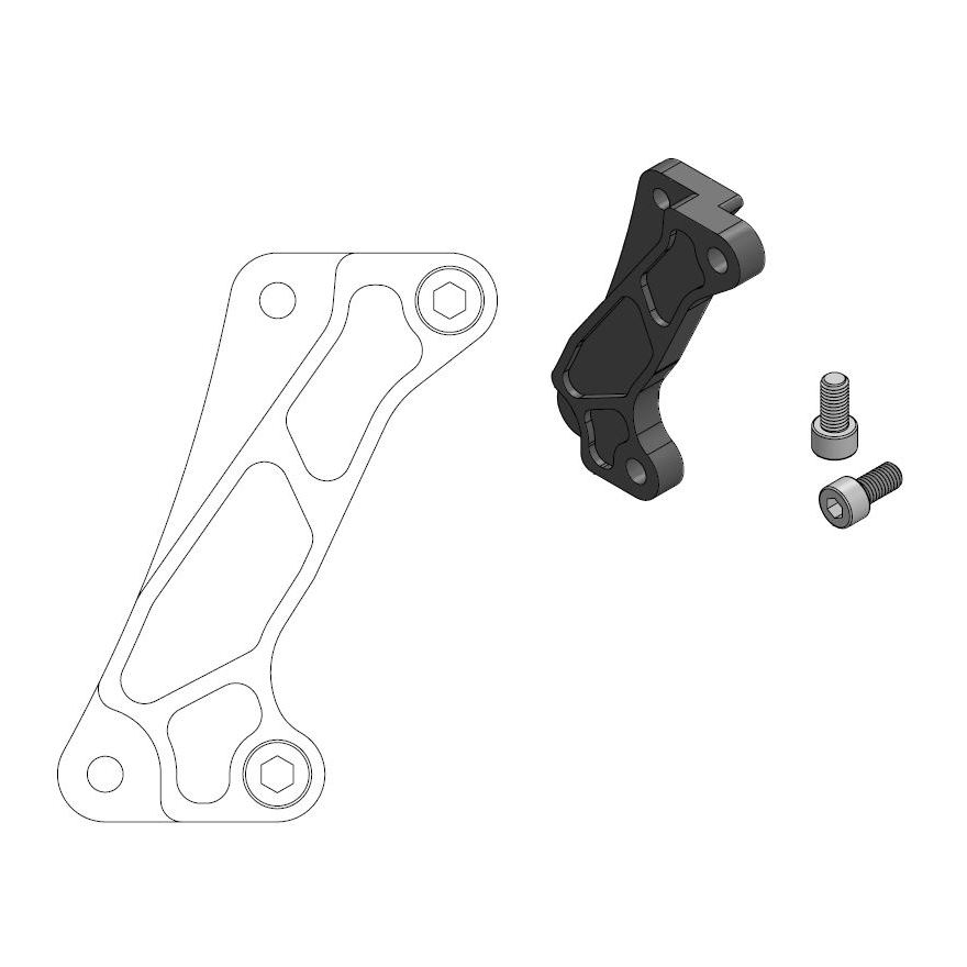 Moto-Master : Supermoto Street adapter | Front | For Ø320mm | Black | Honda: CRF250L