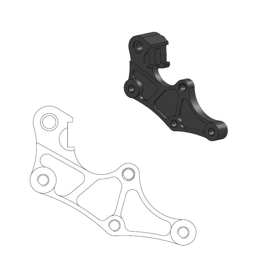 Moto-Master : Supermoto Street adapter | Front | For Ø320mm | Black | Beta