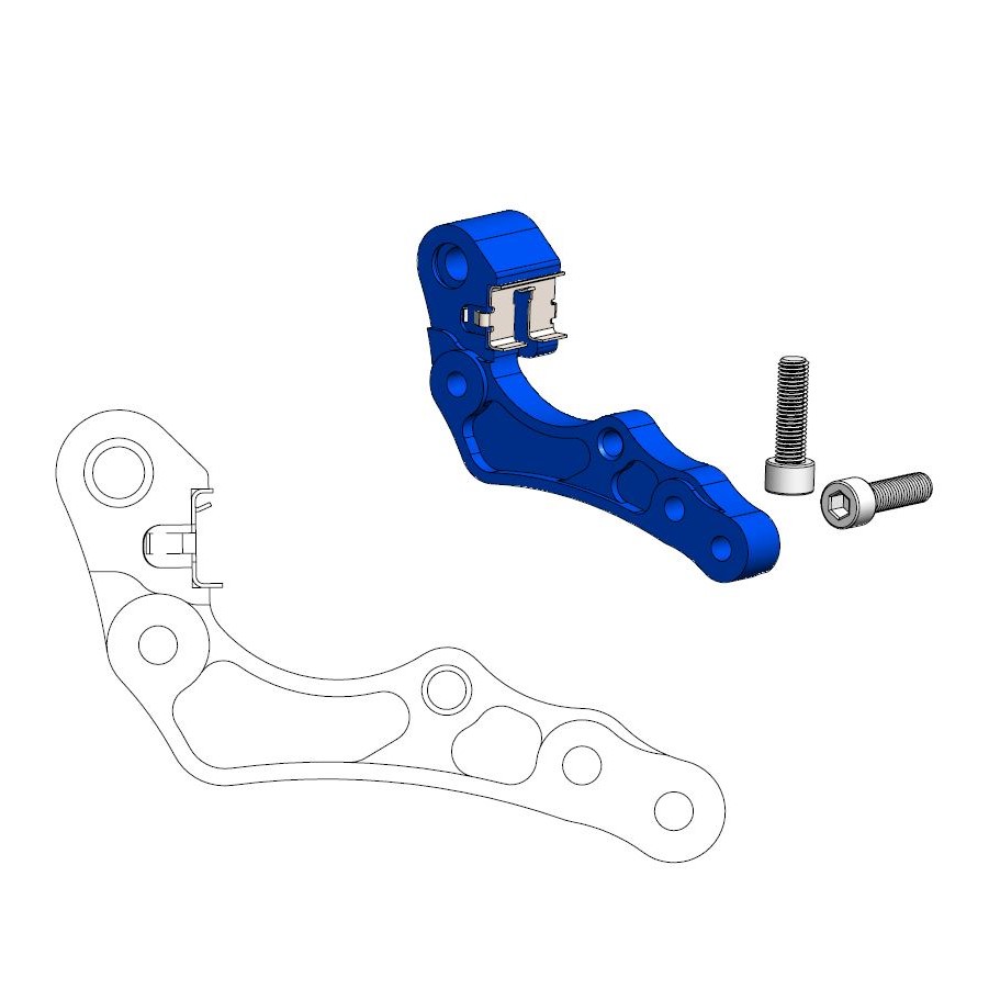Moto-Master : Adapter | Front | For Ø260mm | Blue | KTM, Husqvarna (incl. clip)