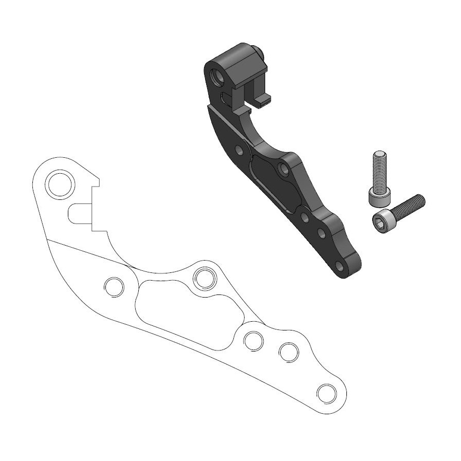 Moto-Master : Adapter | Front | For Ø298mm | Black | KTM Replica