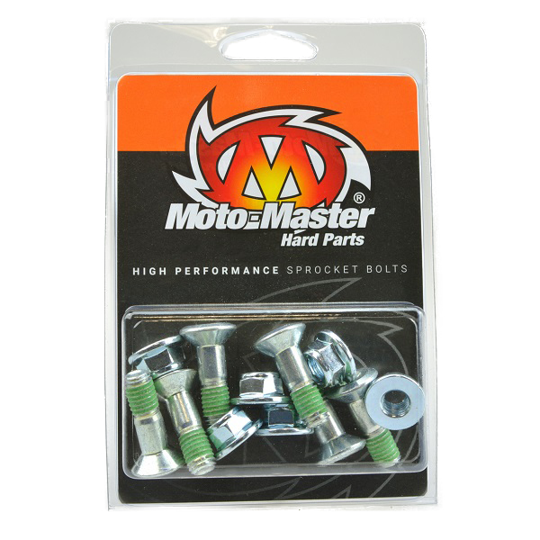 Euro sprocket bolt kit: 6x M8-26mm Torx head bolt, thread patch pre-applied. 6xM8-Flanged Fuji lock nut