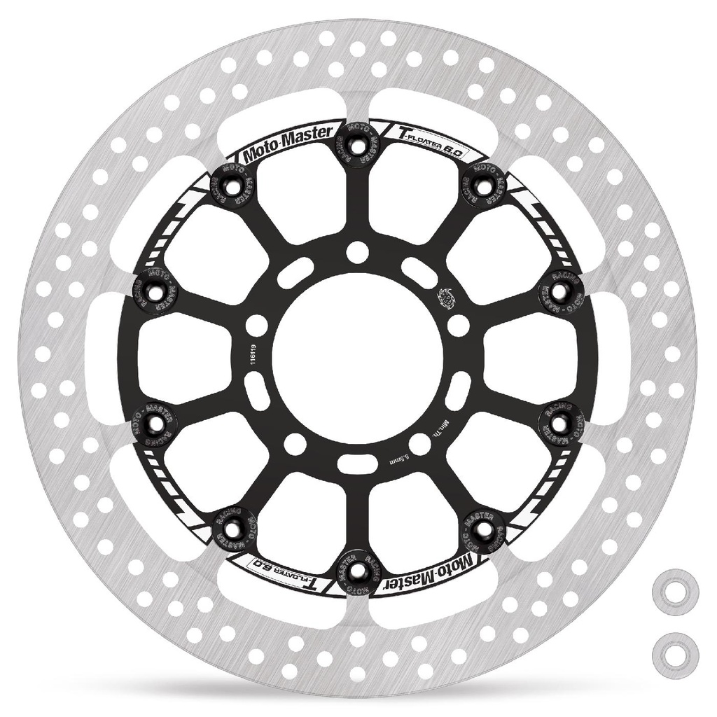 Moto-Master : Halo T-floater disc | Floating | Front | Ø320x6.0x31.0mm | Kawasaki: ZX6R, ZX10R oversize (Incl. spacers)