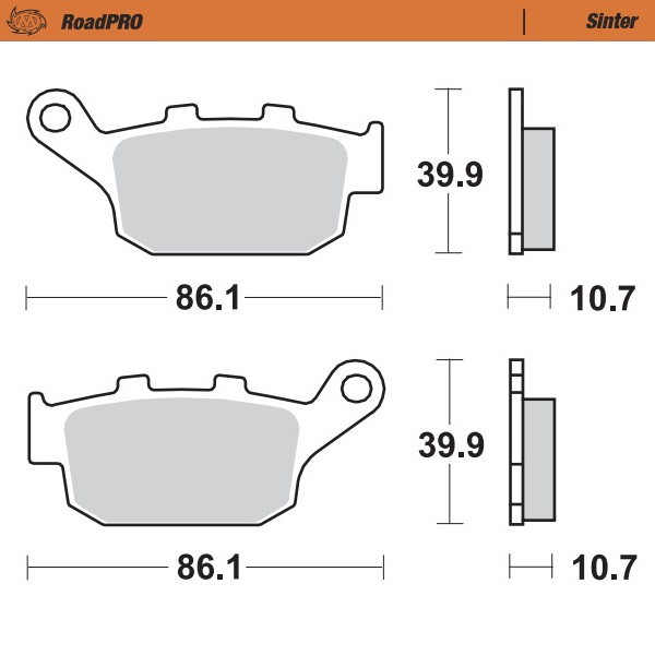 Moto-Master : Brake pad RoadPro | Sinter rear