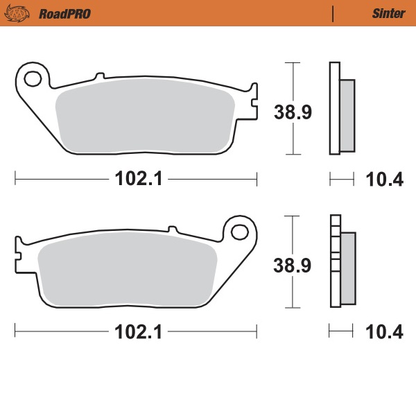 Moto-Master : Brake pad RoadPro | Sinter rear