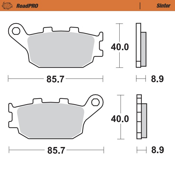 Moto-Master :  Brake pad RoadPRO Sinter rear