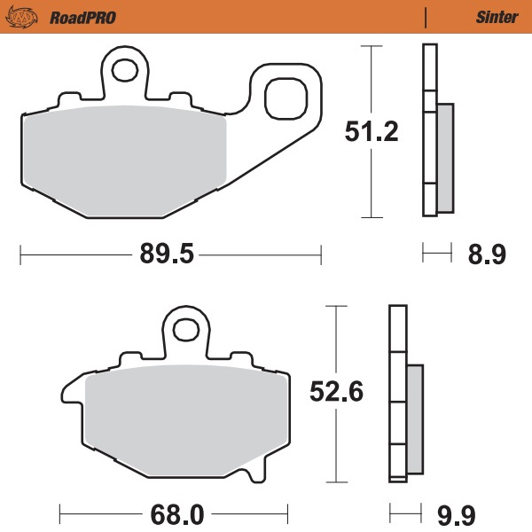 Moto-Master :  Brake pad RoadPRO Sinter rear