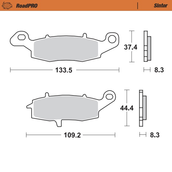 Moto-Master : Brake pad RoadPro | Sinter rear