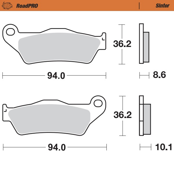 Moto-Master :  Brake pad RoadPRO Sinter rear