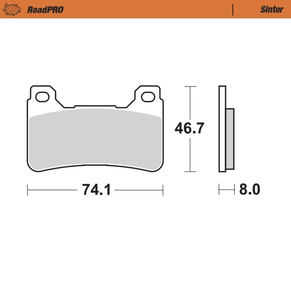 Brake pad RoadPRO Sinter front