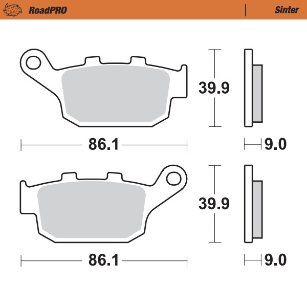 Moto-Master : Brake pad RoadPro | Sinter rear