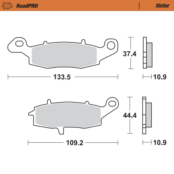 Moto-Master : Brake pad RoadPro | Sinter rear