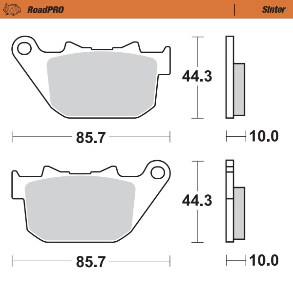 Moto-Master : Brake pad RoadPro | Sinter rear