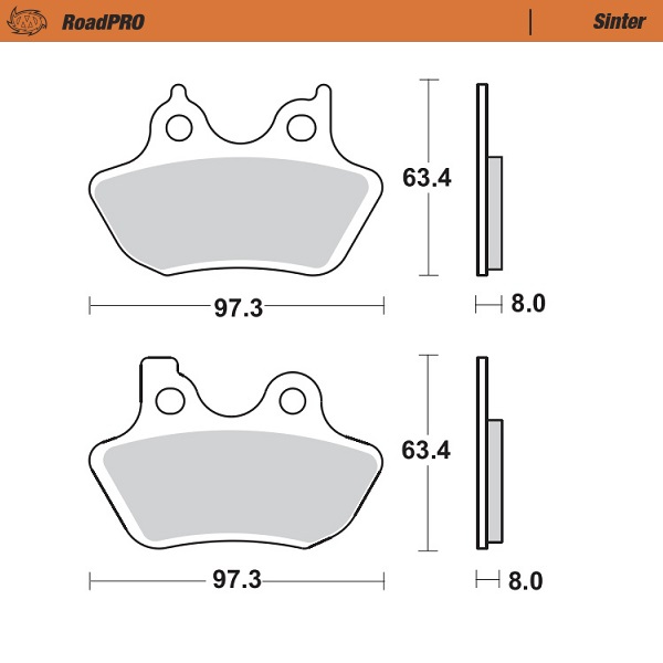 Moto-Master: Brake pad RoadPro | Sinter rear
