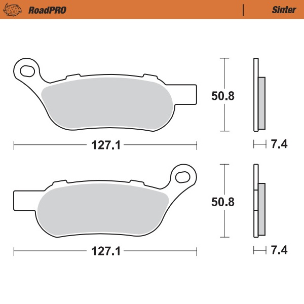 Moto-Master :  Brake pad RoadPRO Sinter rear