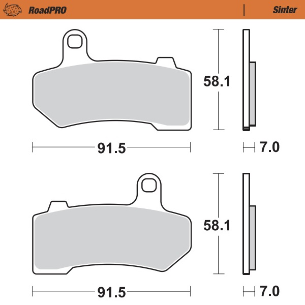 Moto-Master: Brake pad RoadPro | Sinter rear