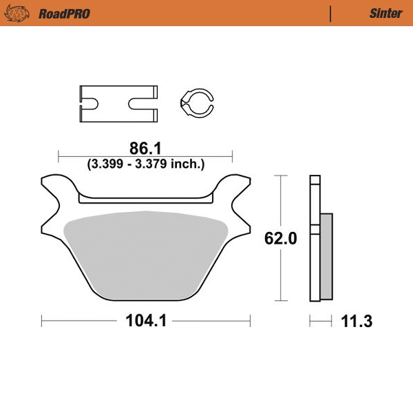 Moto-Master :  Brake pad RoadPRO Sinter rear