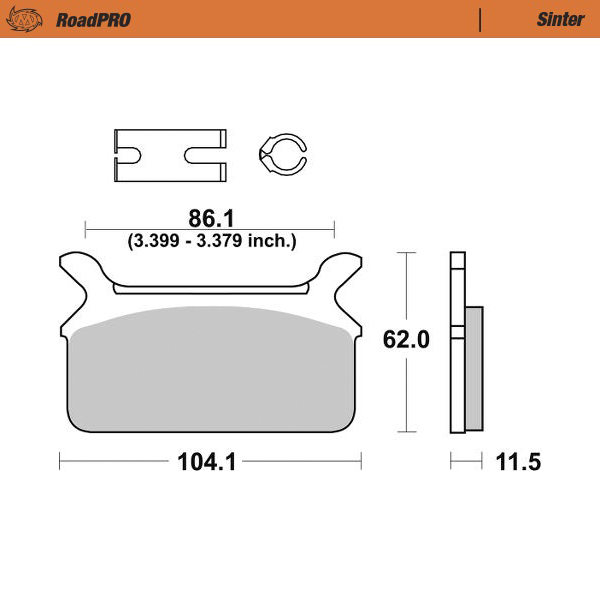 Moto-Master :  Brake pad RoadPRO Sinter rear