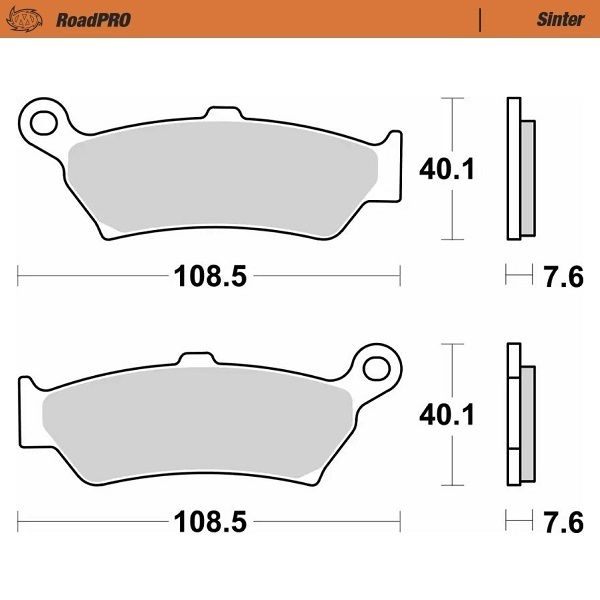 Moto-Master : Brake pad RoadPro | Sinter rear