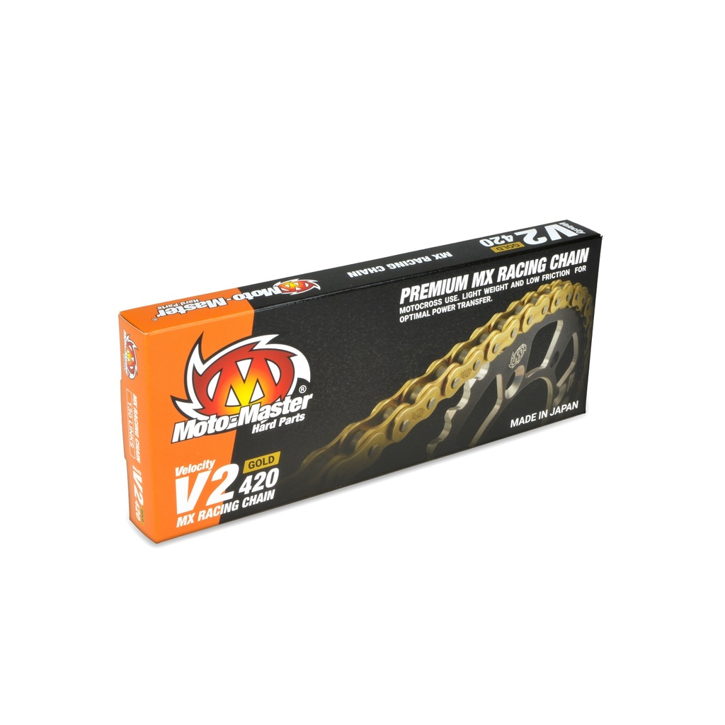 Moto-Master : MX chain | V2-420 | Non-sealed | 130 links | Gold