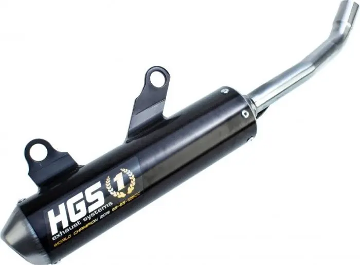 ( HGS ) HUS / TE 125 / (2024-2025) / enduro silencer | black steel