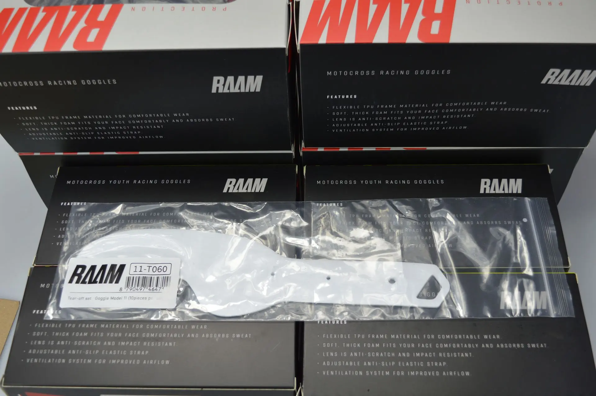 [R12-T060] RAAM :  Tear-off set | for RAAM goggle model 12 | 10pcs per set