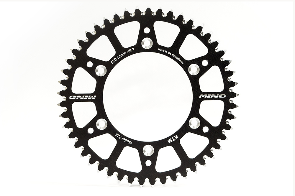 [MI-25-724-51-2] MINO Rear Sprockets 7075 , Fits :  ( KTM 724 )SXF  ,  EXC   , ALL    90 < (51, 2-Schwarz)