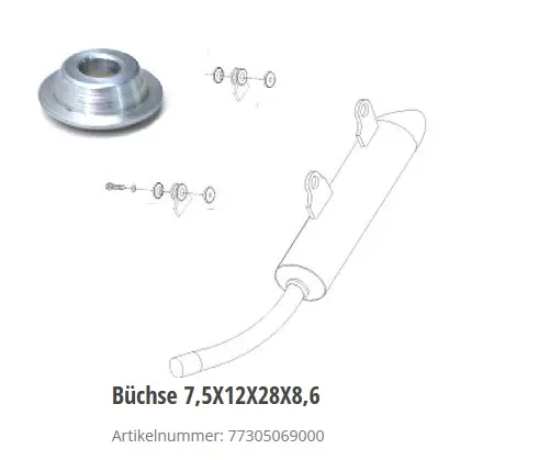 MINO : ( 10-1004 ) KTM BUSH FOR SILENCER  (Silver)