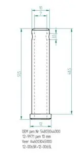 MINO : ( 12-0050 ) Set OEM KTM 2024<  Pins=10 MM L=48.5 MM