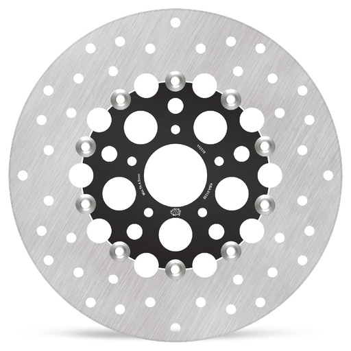 [112318] Harley Kingman floating disc Ø300 alu carrier black (8,7mm holes, no counterbore)