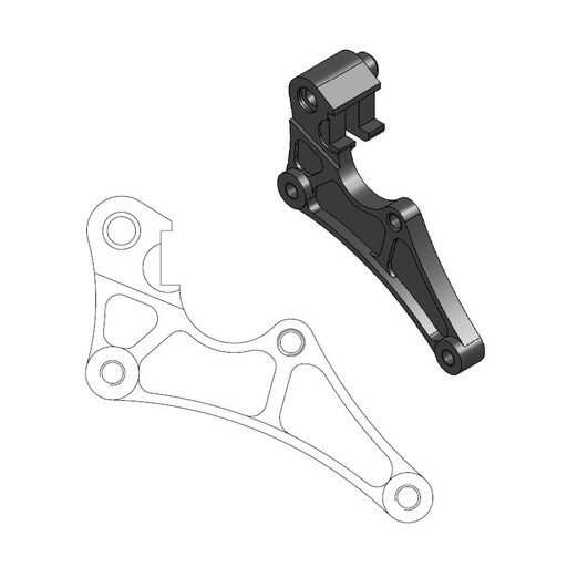 [211009] Moto-Master : Supermoto Street adapter | Front | For Ø320mm | Black | Honda