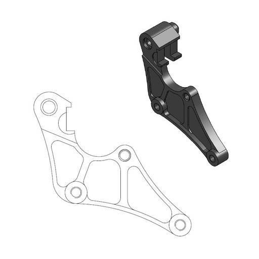 [211010] Moto-Master : Supermoto Street adapter | Front | For Ø320mm | Black | Honda
