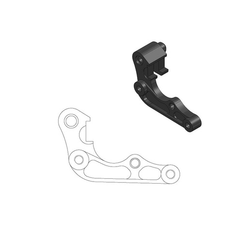 [211067] Moto-Master : Adapter | Front | For Ø270mm | Black | Honda